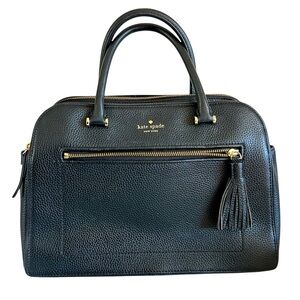 Kate Spade Calen Chester Street Satchel Black Pebbled Leather Hand Bag